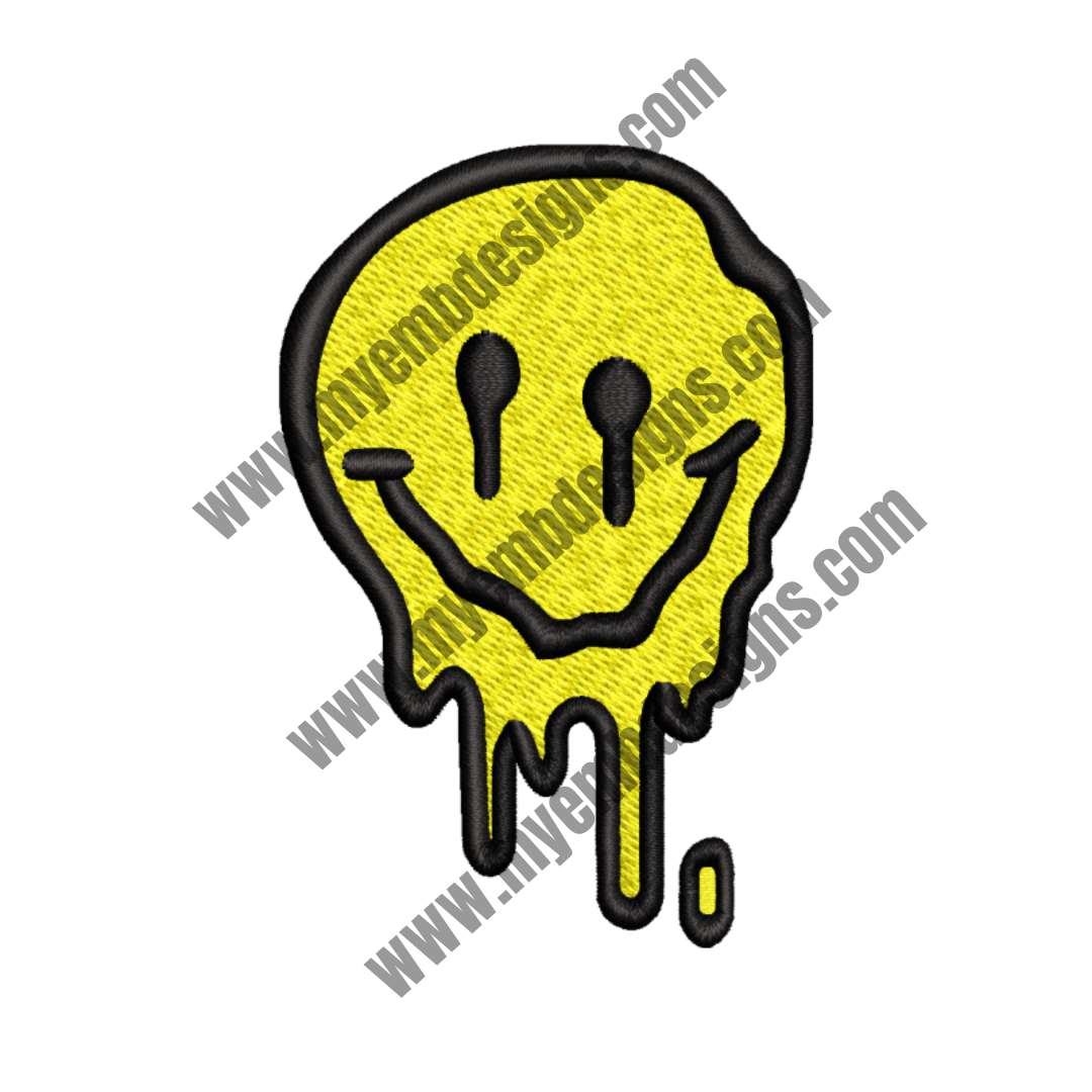Happy Face Embroidery Design (2 sizes) — machine embroidery design