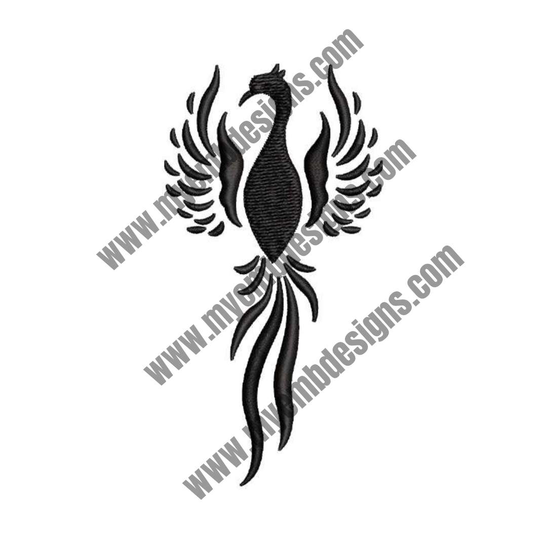 Monochrome Peacock Design (2 sizes) — machine embroidery design