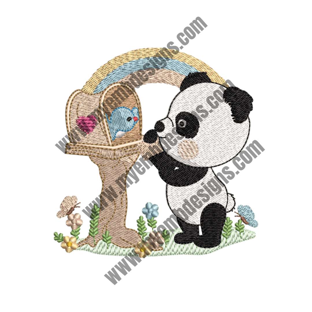 Panda Bear Embroidery Design (2 sizes) — machine embroidery design