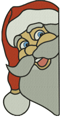 Peak A Boo From Santa Embroidery Design (3 sizes) — machine embroidery design