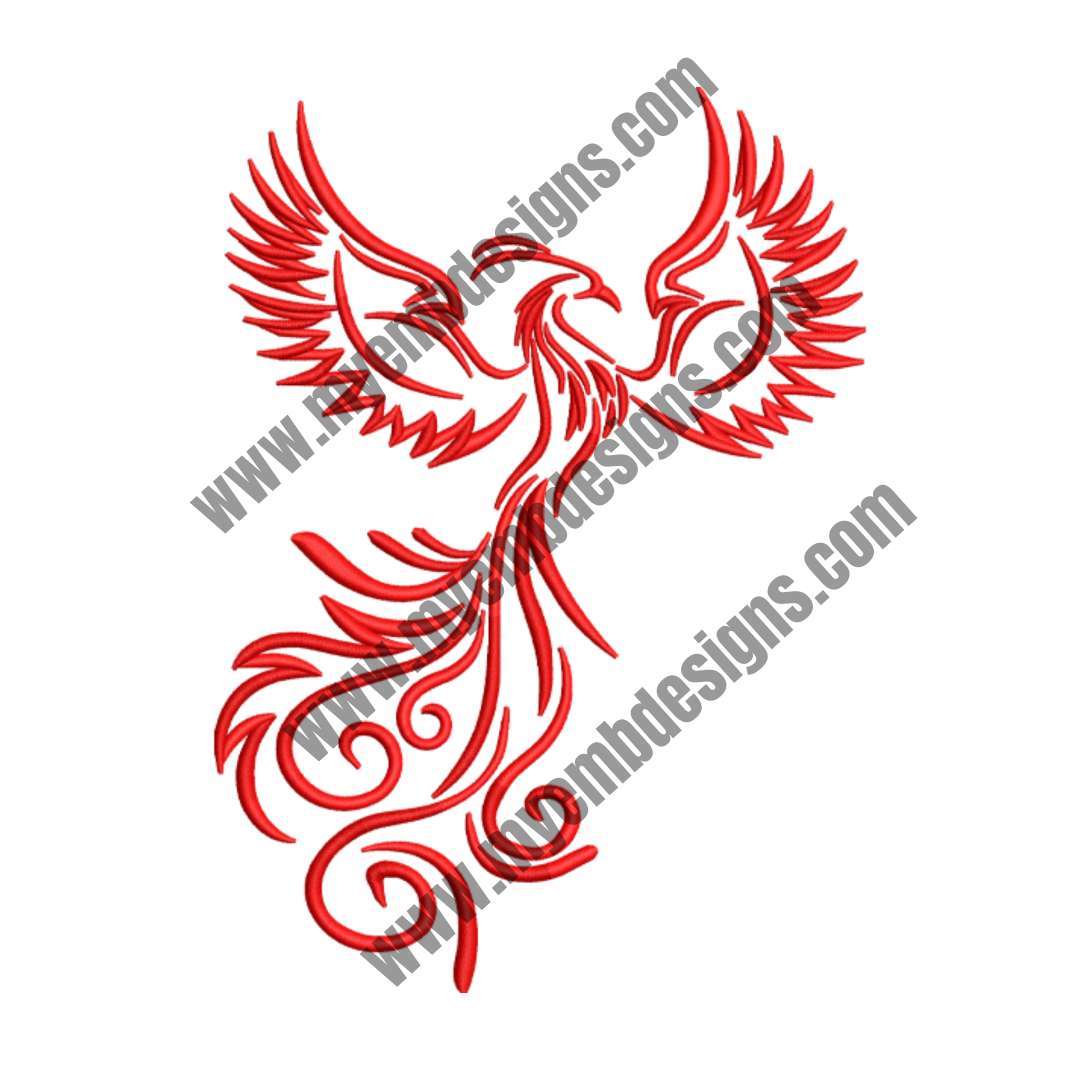 Phoenix Embroidery Design (2 sizes) — machine embroidery design