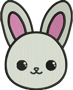 Bunny Face Embroidery Design (3 sizes) — machine embroidery design