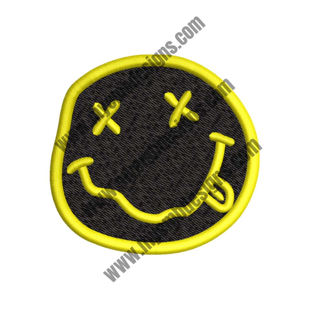 Smile Face Emoji Embroidery Design (2 sizes) — machine embroidery design
