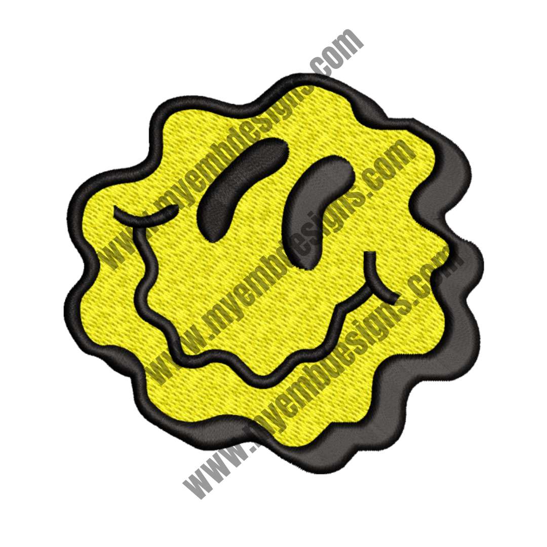 Smile Face Emoji Embroidery Design (2 sizes) — machine embroidery design