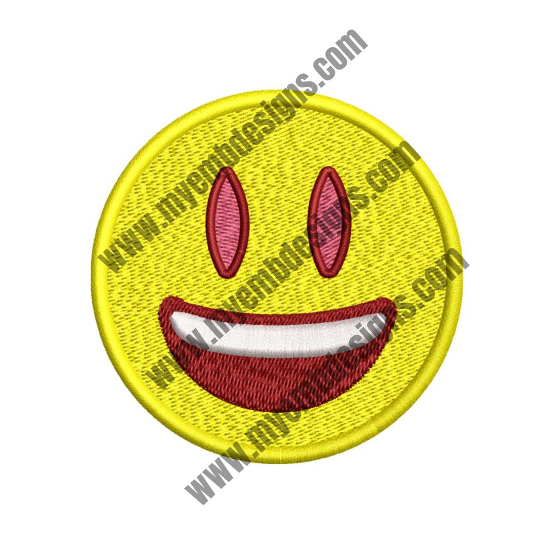 Smiling Emoji Embroidery Design ( 2 sizes) — machine embroidery design