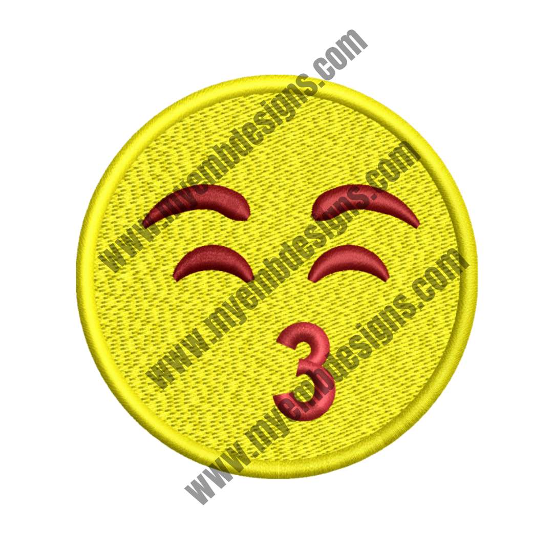 Smiling Face Embroidery Design (2 sizes) — machine embroidery design