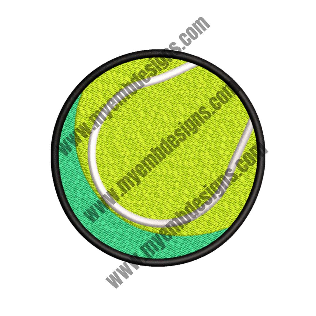 Tennis Ball Embroidery Design (2 sizes) — machine embroidery design