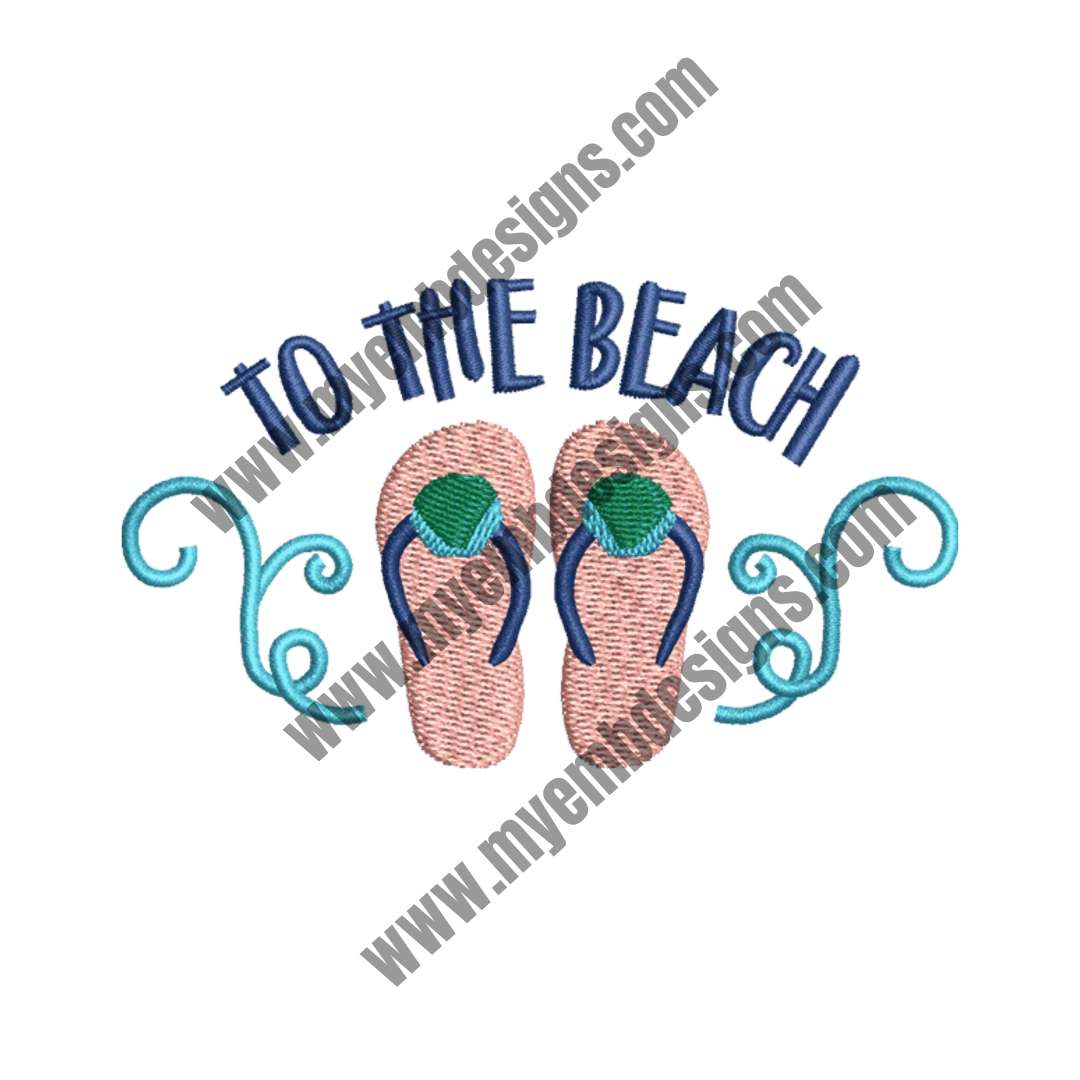 To The Beach Embroidery Design (2 sizes) — machine embroidery design