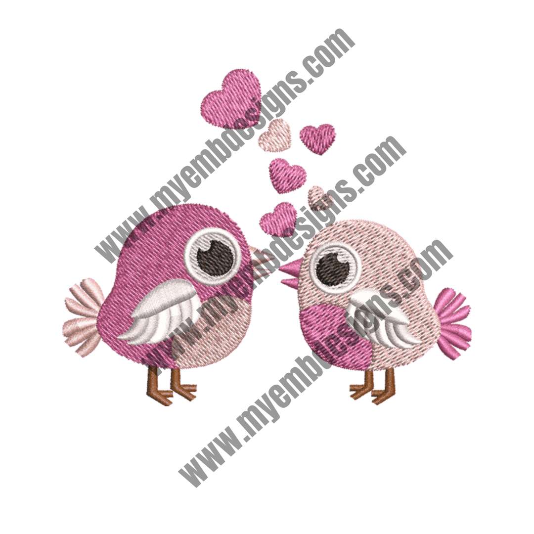 Two Pink Embroidery Design (2 sizes) — machine embroidery design