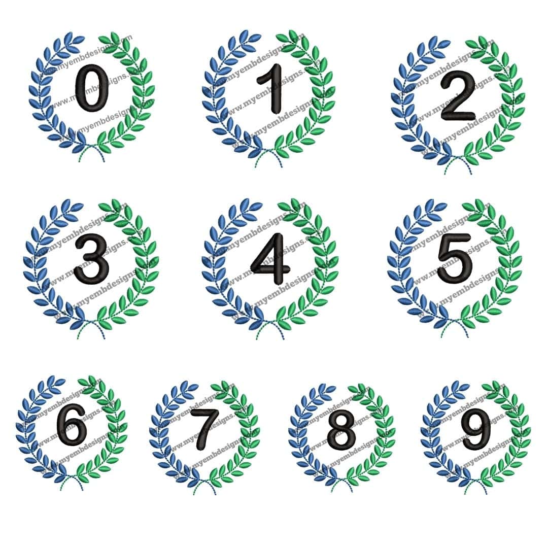 All Numeric 0-9 Embroidery Design — machine embroidery design