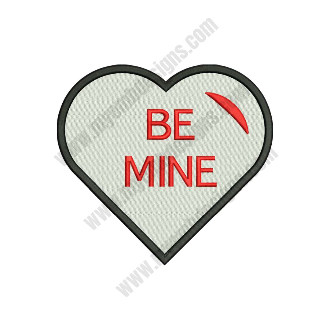 Be Mine Embroidery Design (3 sizes) — machine embroidery design