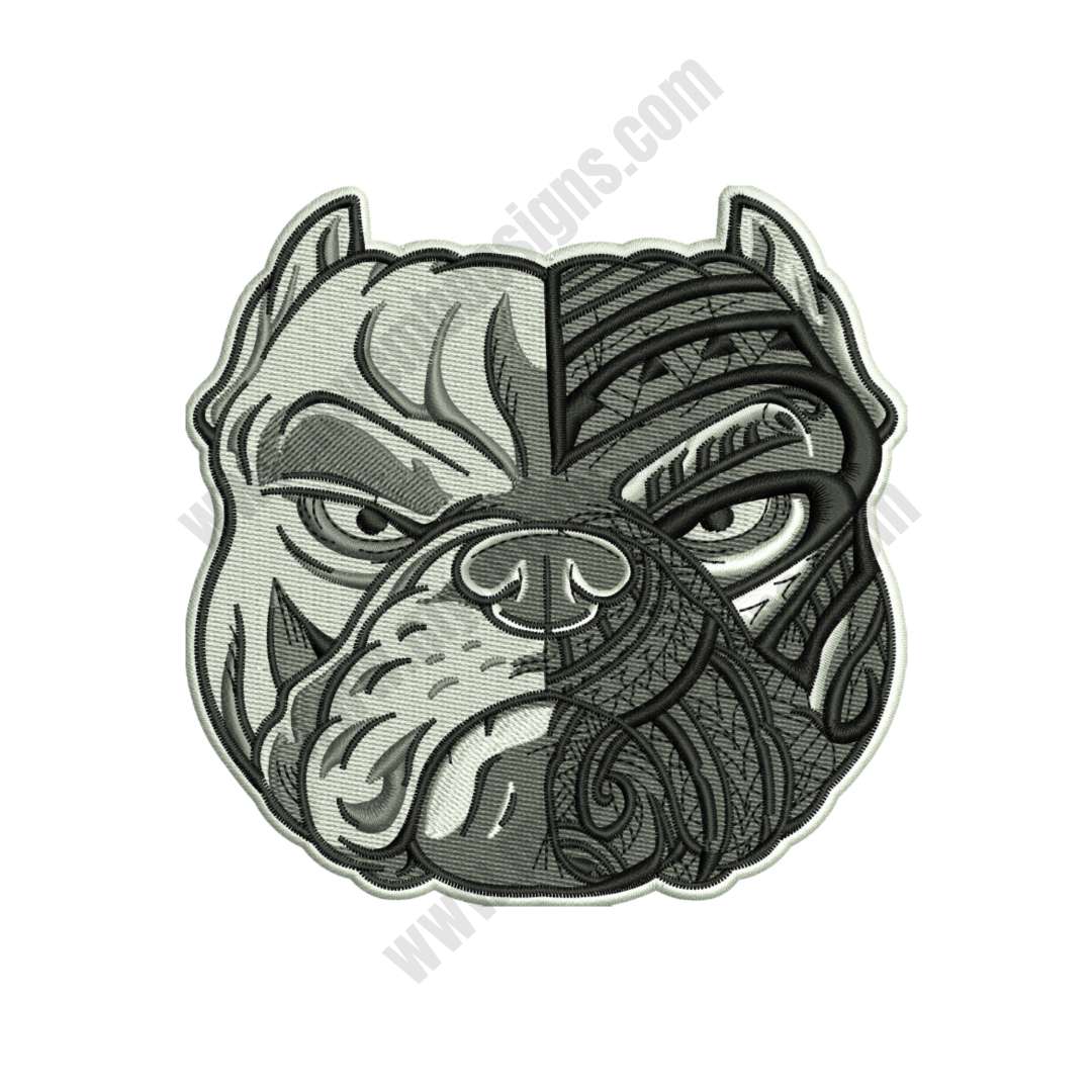 Angry Dog Embroidery Design (3 sizes) — machine embroidery design