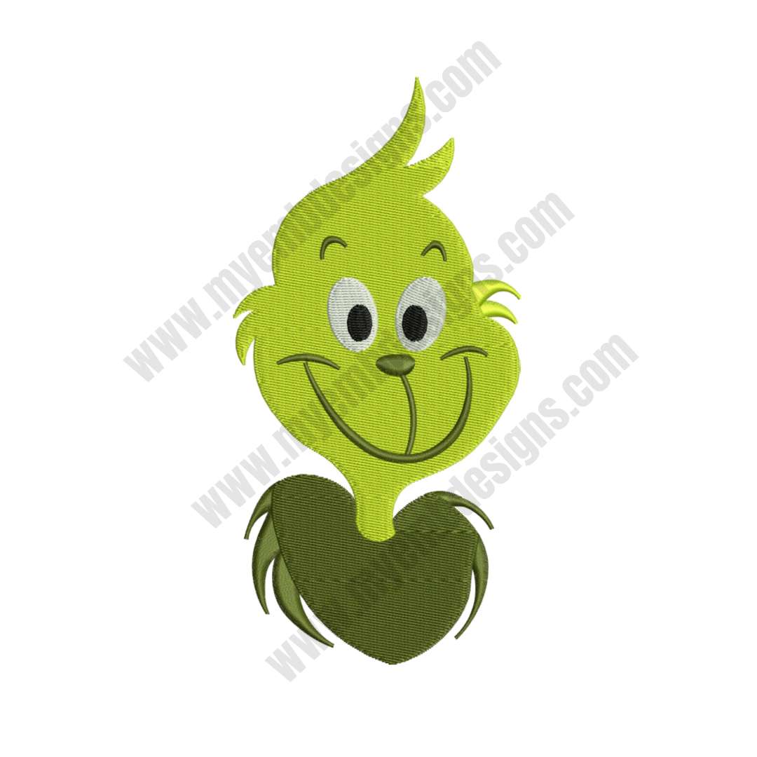 Grinch Embroidery Design (3 sizes) — machine embroidery design