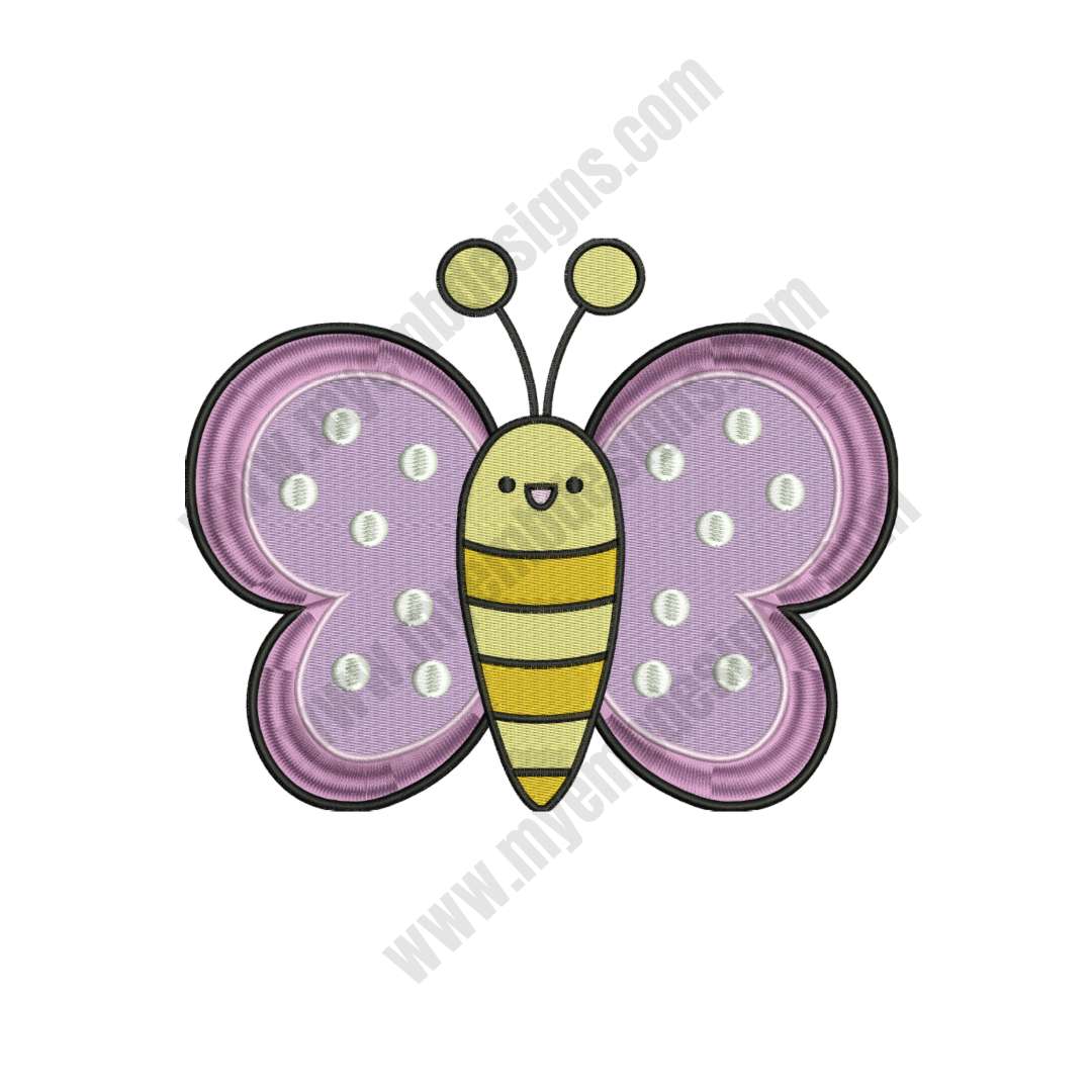 Outlined Butterfly Embroidery Design (3 sizes) — machine embroidery design