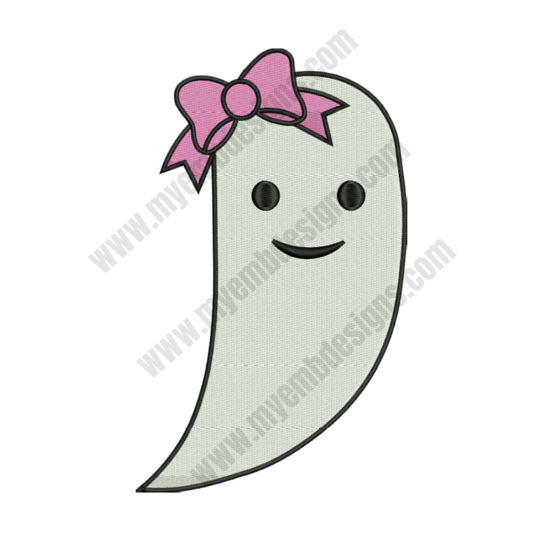 Cute Ghost Embroidery Design (3 sizes) — machine embroidery design