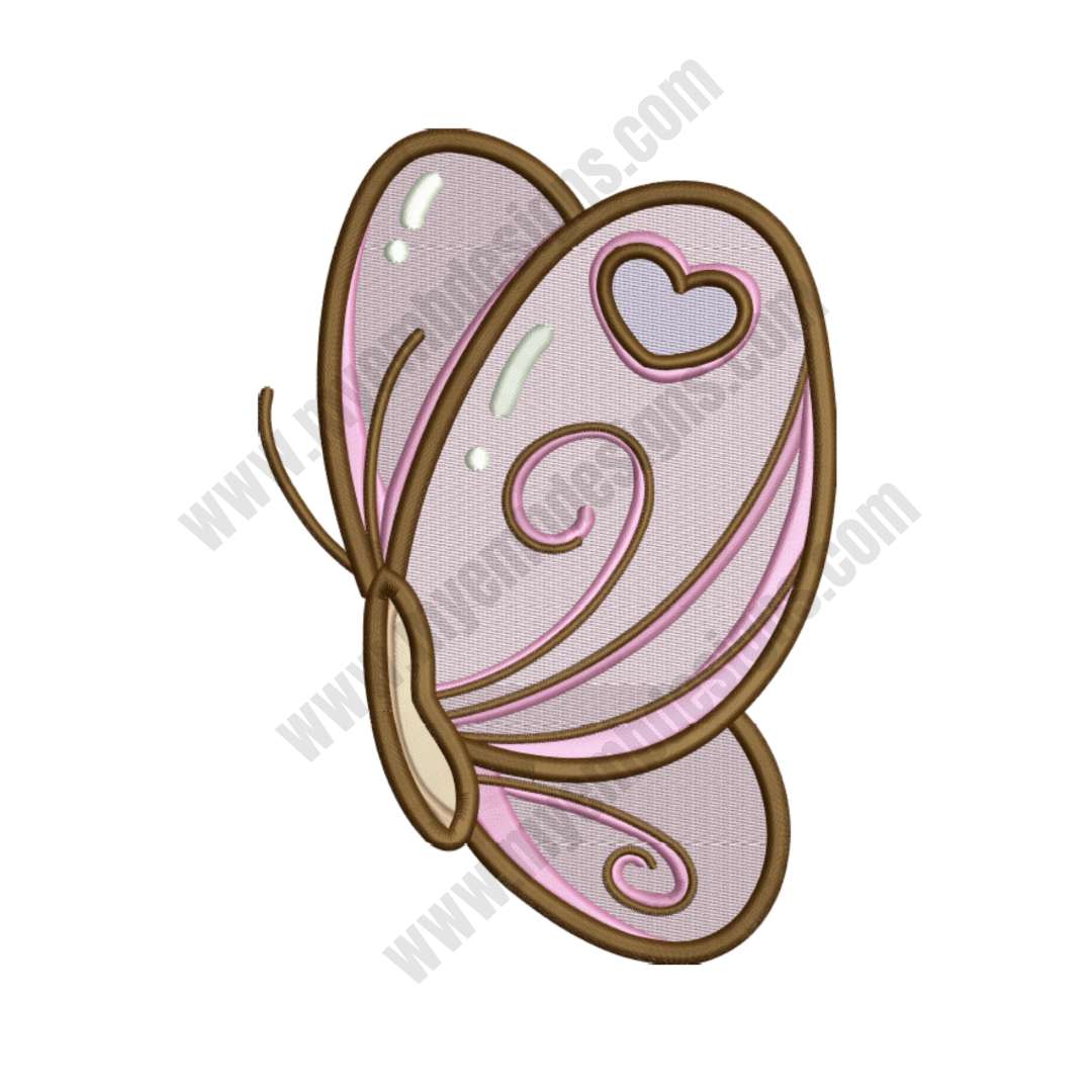 Outlined Butterfly 1 Embroidery Design (3 sizes) — machine embroidery design