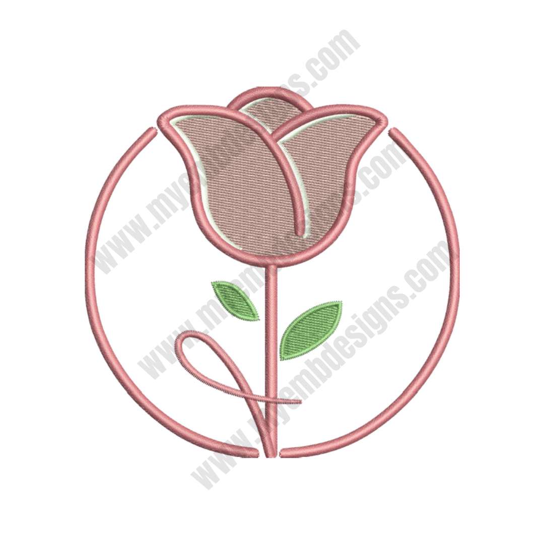 Outlined Flower Embroidery Designs (2 sizes) — machine embroidery design