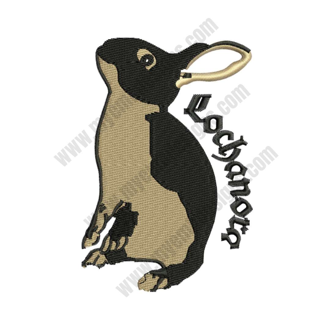 Black Rabbit Embroidery Design — machine embroidery design