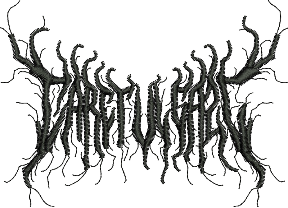 Haunted Text Embroidery Design (2 sizes) — machine embroidery design