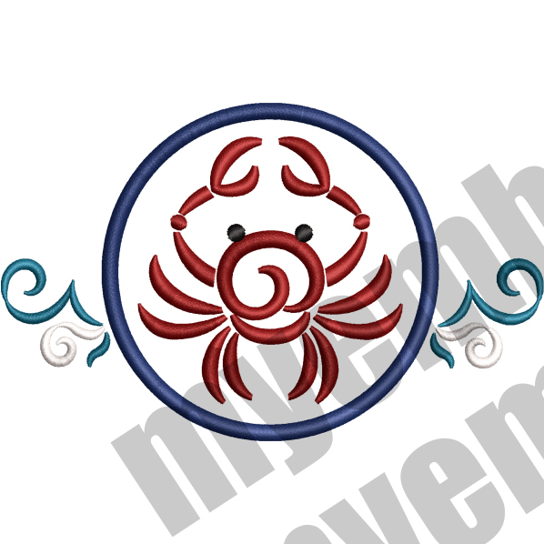 Cancer Symbol Embroidery Design (2 sizes) — machine embroidery design
