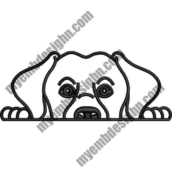 Dog Face Line Embroidery Design (2 sizes) — machine embroidery design