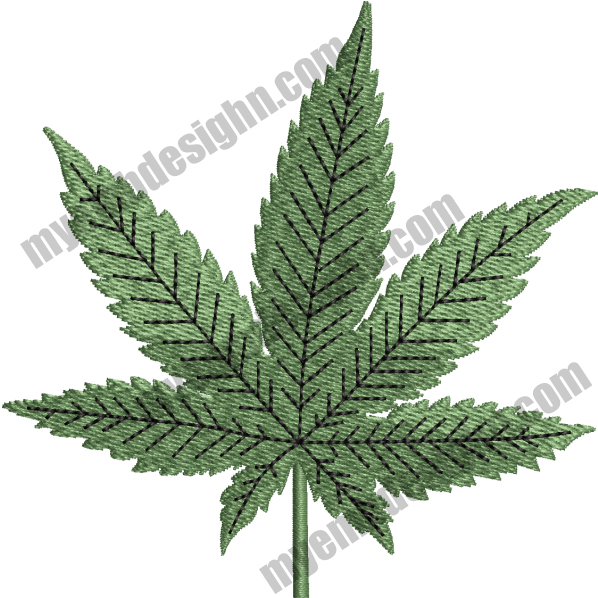 Marijuana Leaf Embroidery Designs (2 sizes) — machine embroidery design