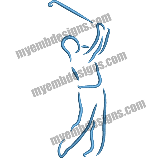 Golf Player Embroidery Design (2 sizes) — machine embroidery design