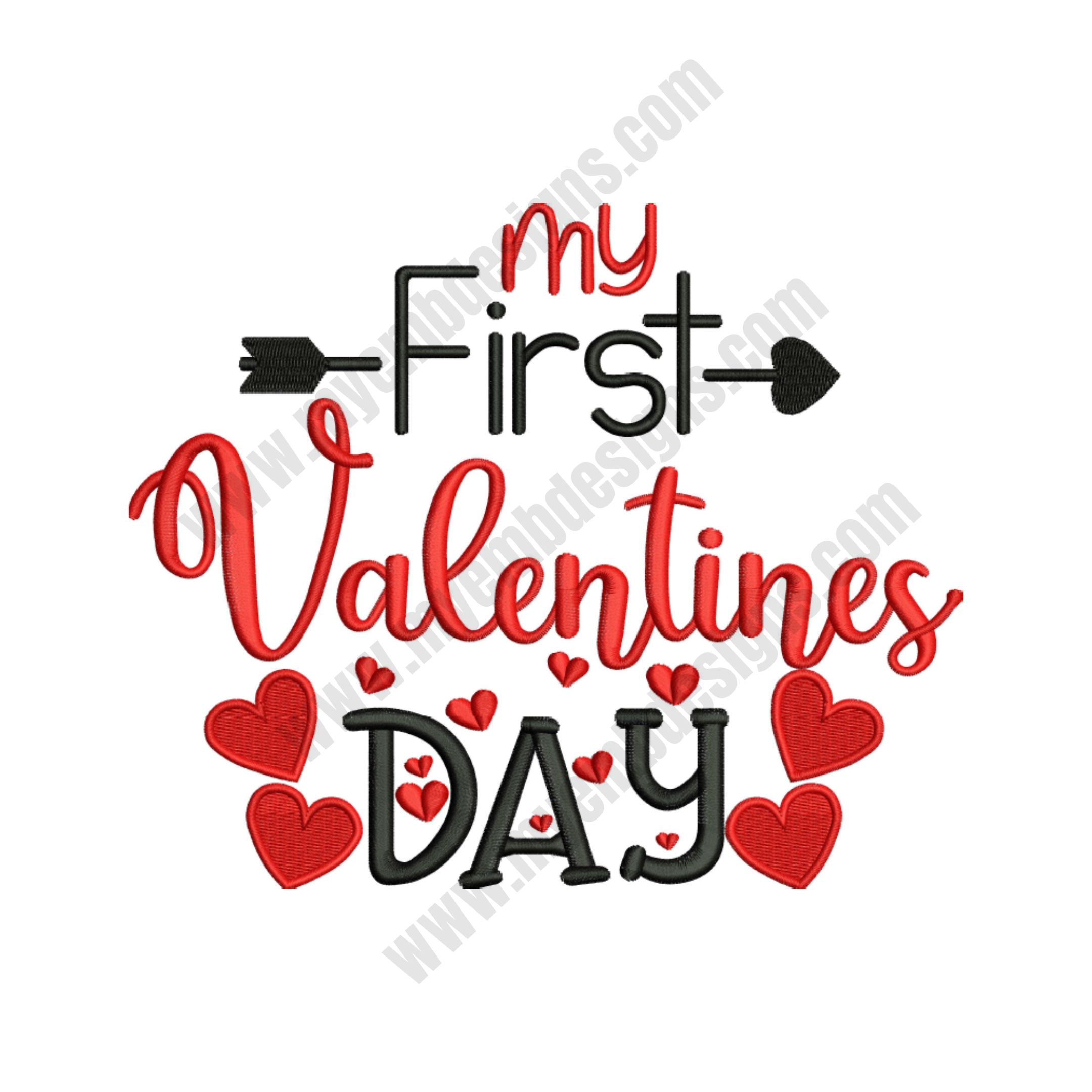 Valentine Text Embroidery Design (3 sizes) — machine embroidery design