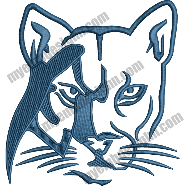 Florida Panther Embroidery Design (2 sizes) — machine embroidery design