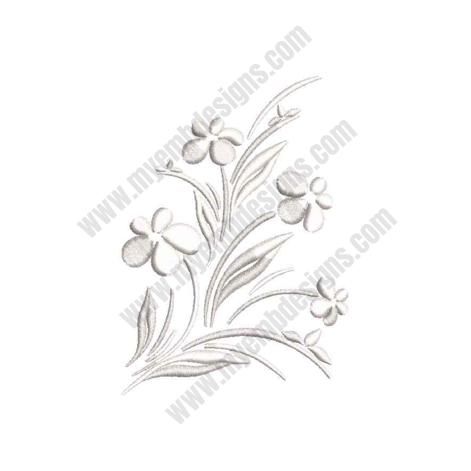 White Flower Embroidery Design (2 sizes) — machine embroidery design