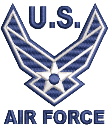 Air Force Embroidery Designs (2 sizes) — machine embroidery design
