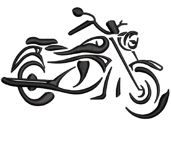 Heavy Bike Embroidery designs (2 sizes) — machine embroidery design