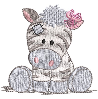 Baby Zebra Embroidery Designs (2 sizes) — machine embroidery design