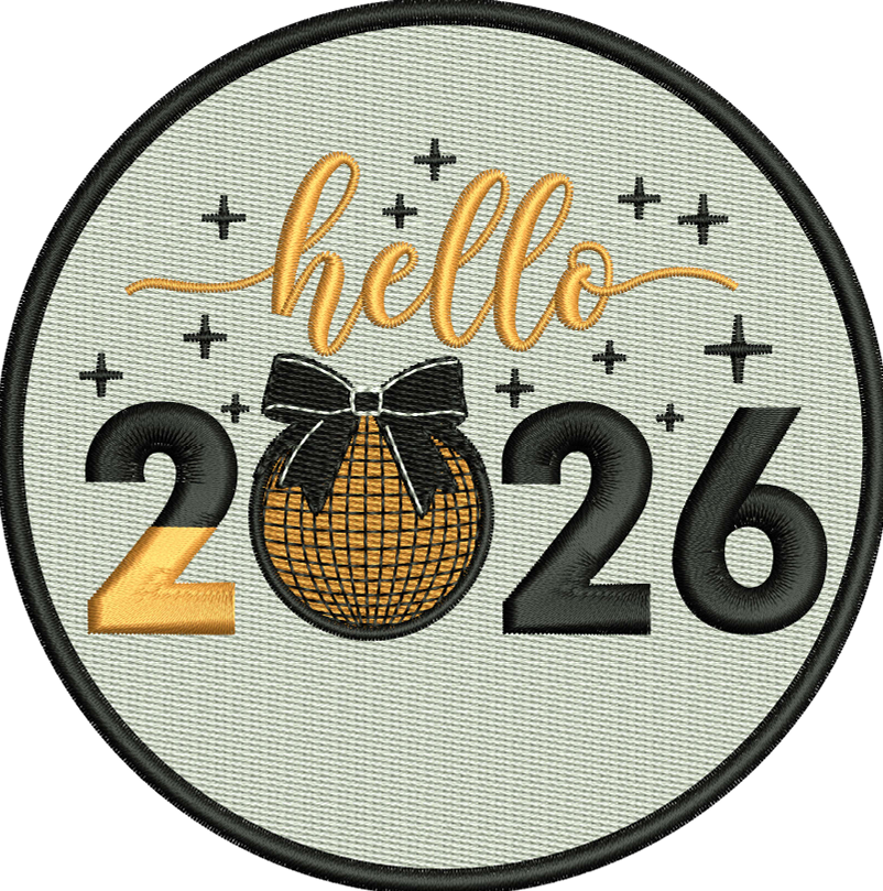 2026 New Year Embroidery Designs 2 Sizes — machine embroidery design