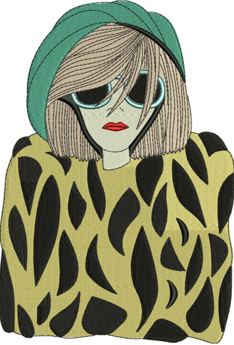 Retro Woman Embroidery Designs